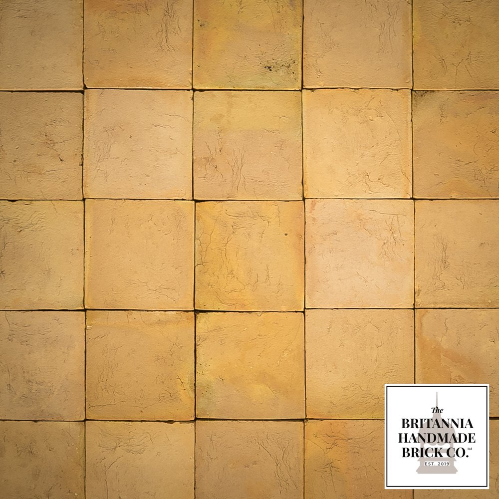 9” x 9" Handmade Buff Floor Tile, Pamment
