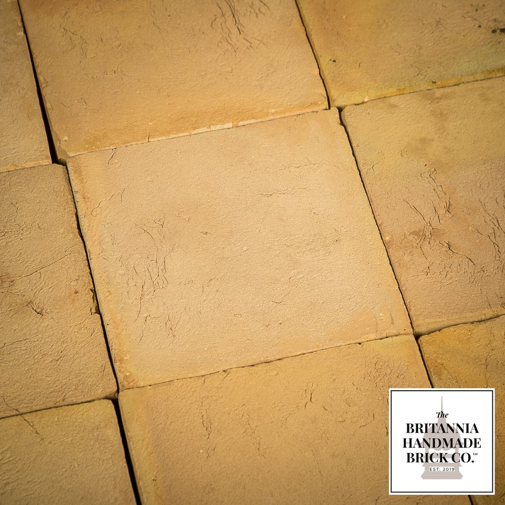 9” x 9" Handmade Buff Floor Tile, Pamment
