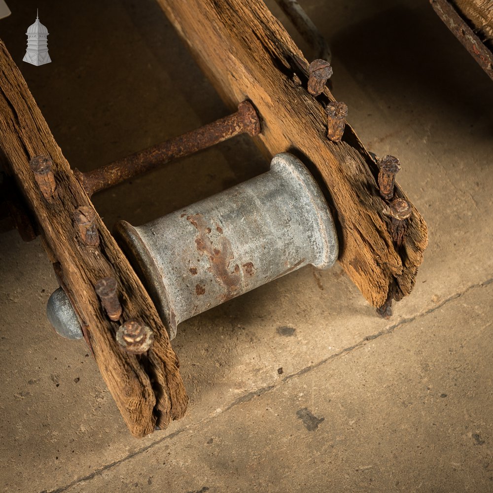 Vintage Industrial Cable Rollers, Set of Three