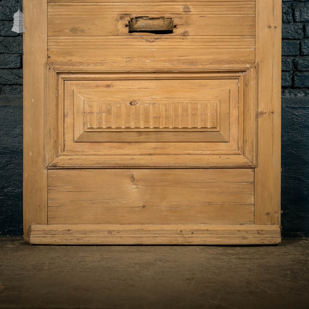 Half Glazed Door, Victorian Pine with Raised Panel and Drip Sill