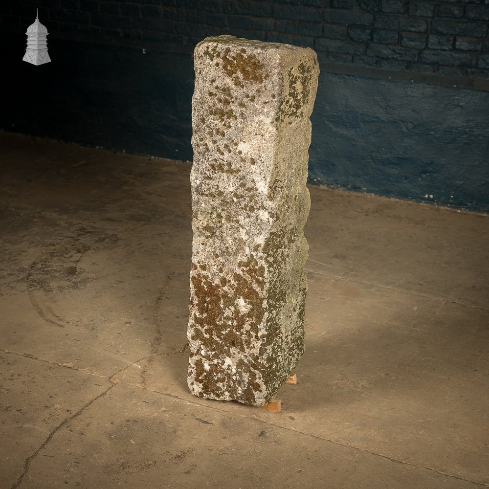 Reclaimed Hand-Carved Stone Block with Weathered Finish