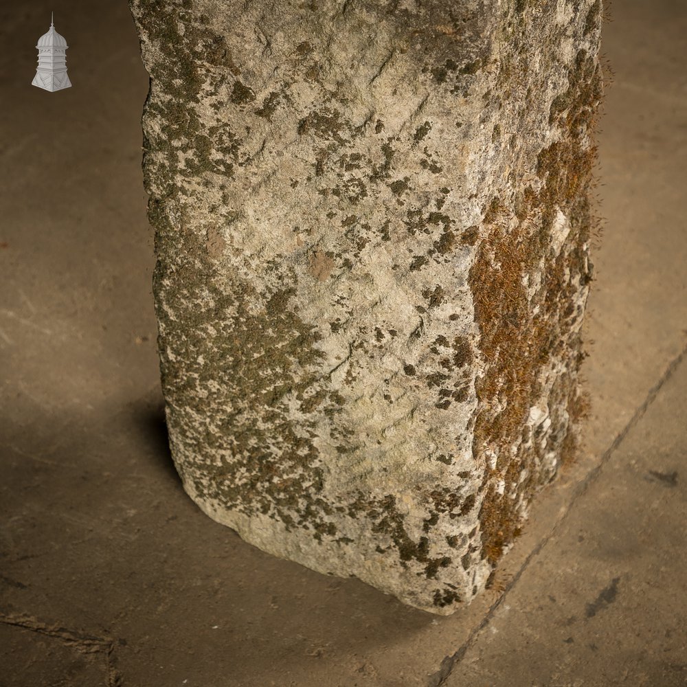 Reclaimed Hand-Carved Stone Block with Weathered Finish