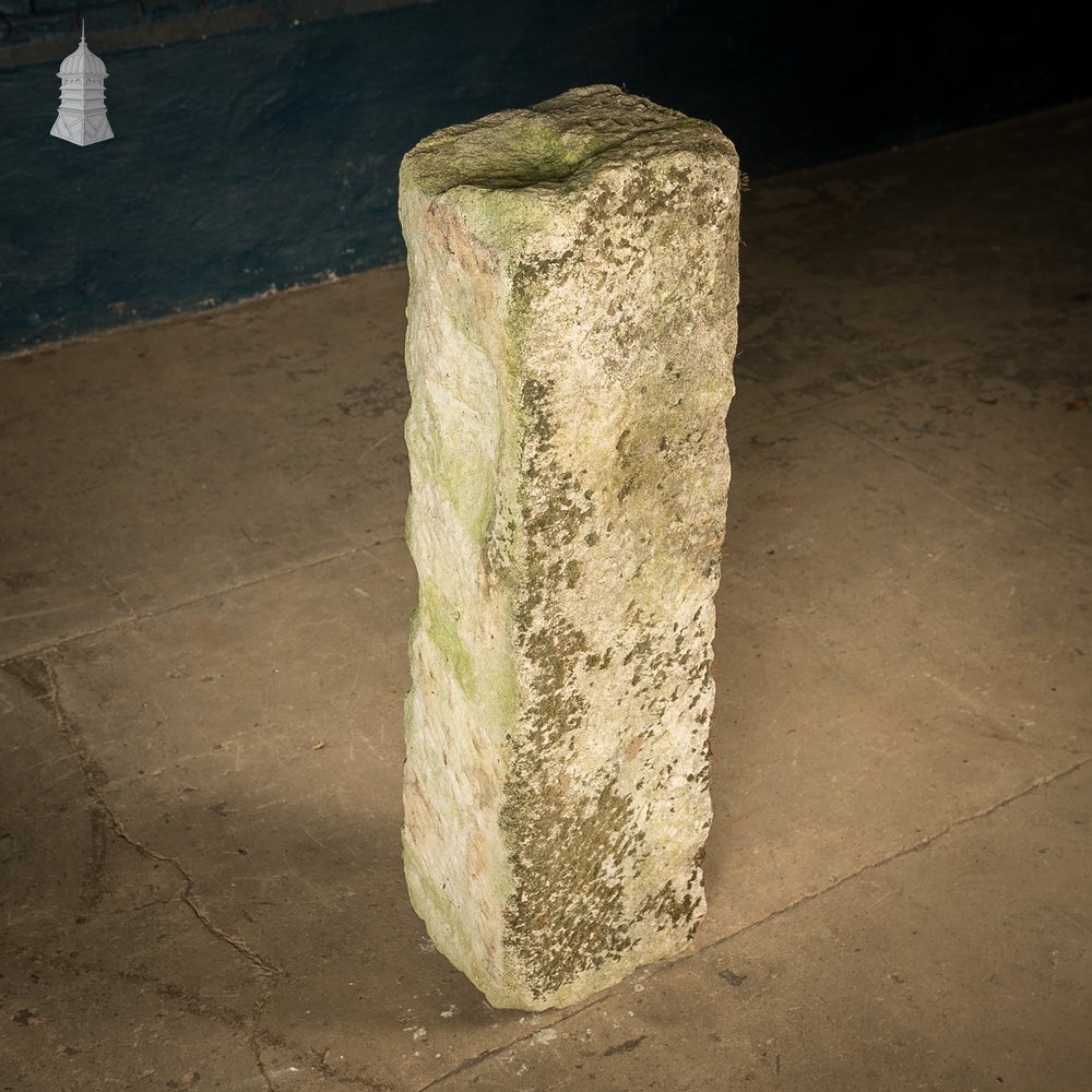 Reclaimed Hand-Carved Stone Block with Weathered Finish