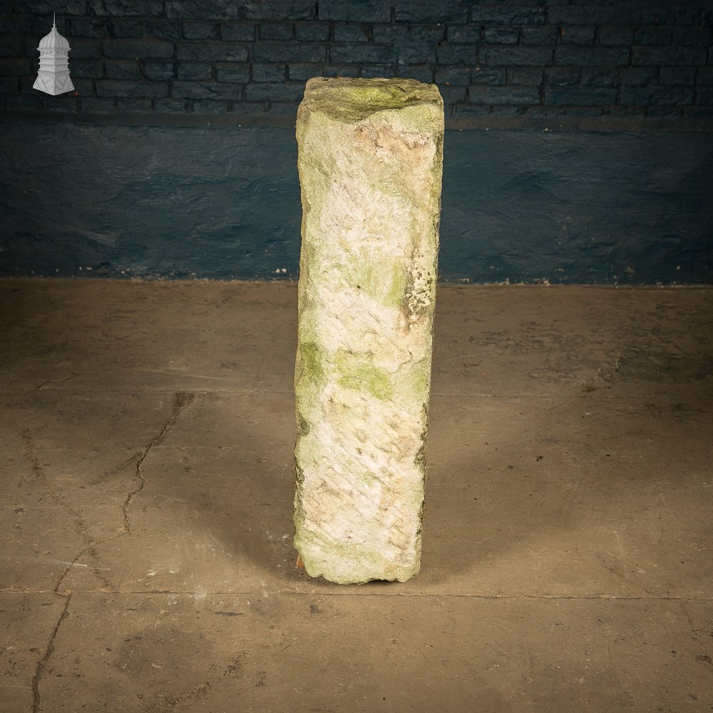 Reclaimed Hand-Carved Stone Block with Weathered Finish