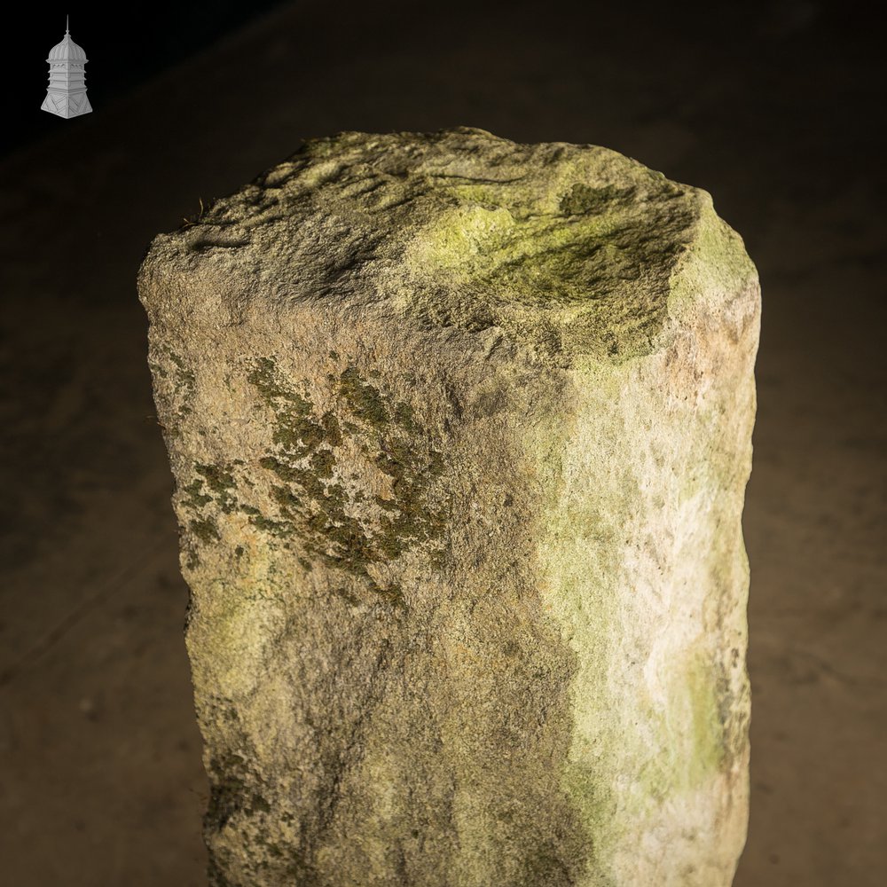 Reclaimed Hand-Carved Stone Block with Weathered Finish