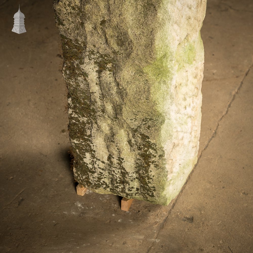 Reclaimed Hand-Carved Stone Block with Weathered Finish