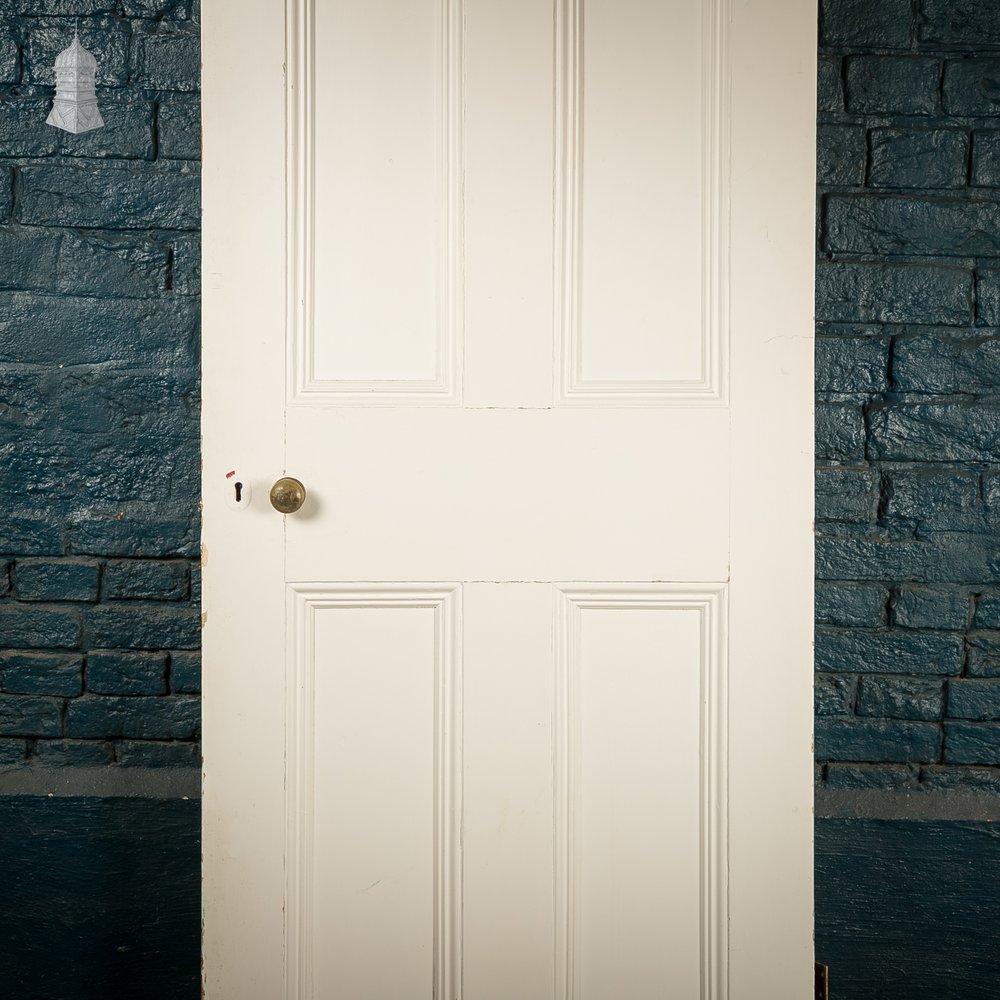 4 Panel Door, Reclaimed, White Painted Finish