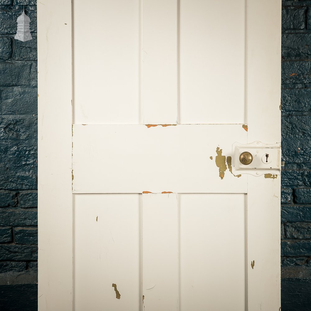 4 Panel Door, Reclaimed, White Painted Finish