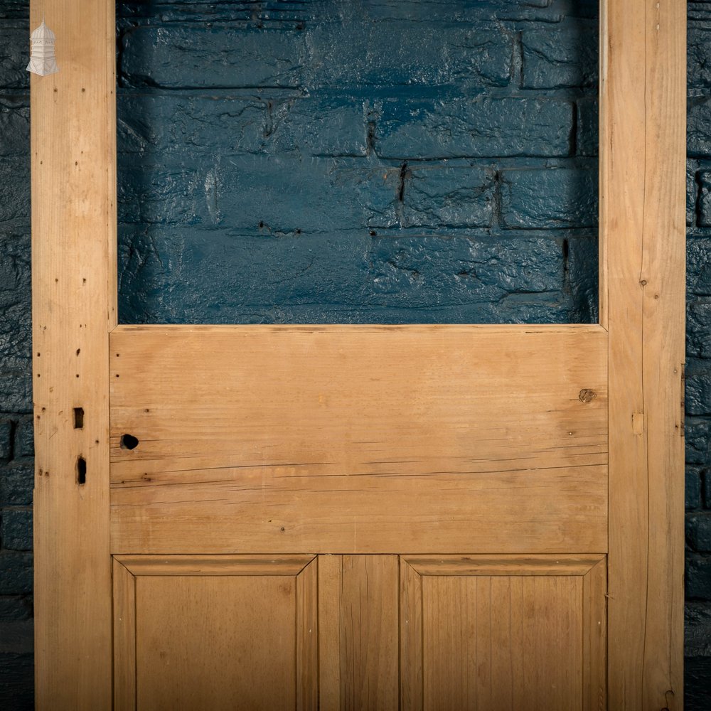 Victorian Glazed Door, Pine Two Panel Half Glazed