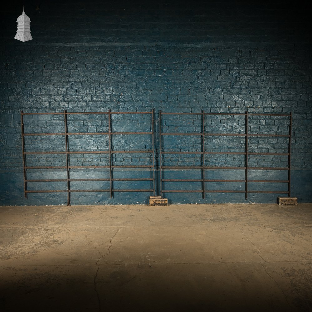 Estate Railings and Gate Set, Reclaimed Wrought Iron Fencing Panels