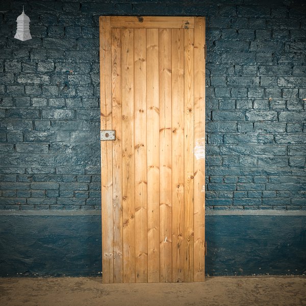 Ledged and Braced Pine Door, Reclaimed
