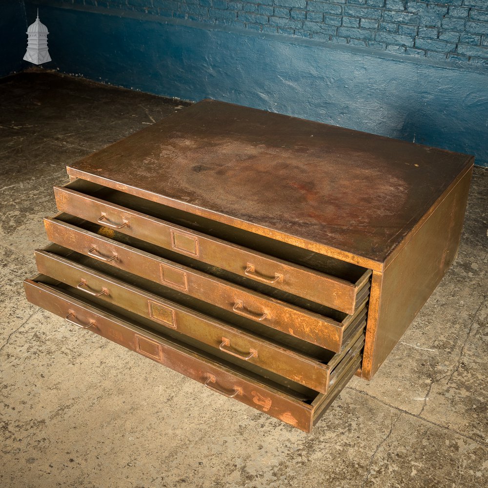 1920’s Steel 4 Drawer Plans Cabinet Chest