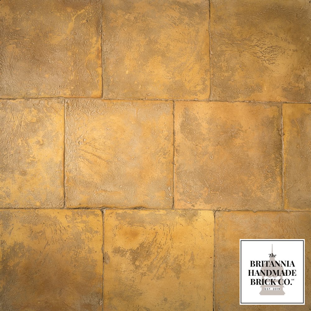 12" x 12” Buff Floor Tile, Period Style Handmade Pamment