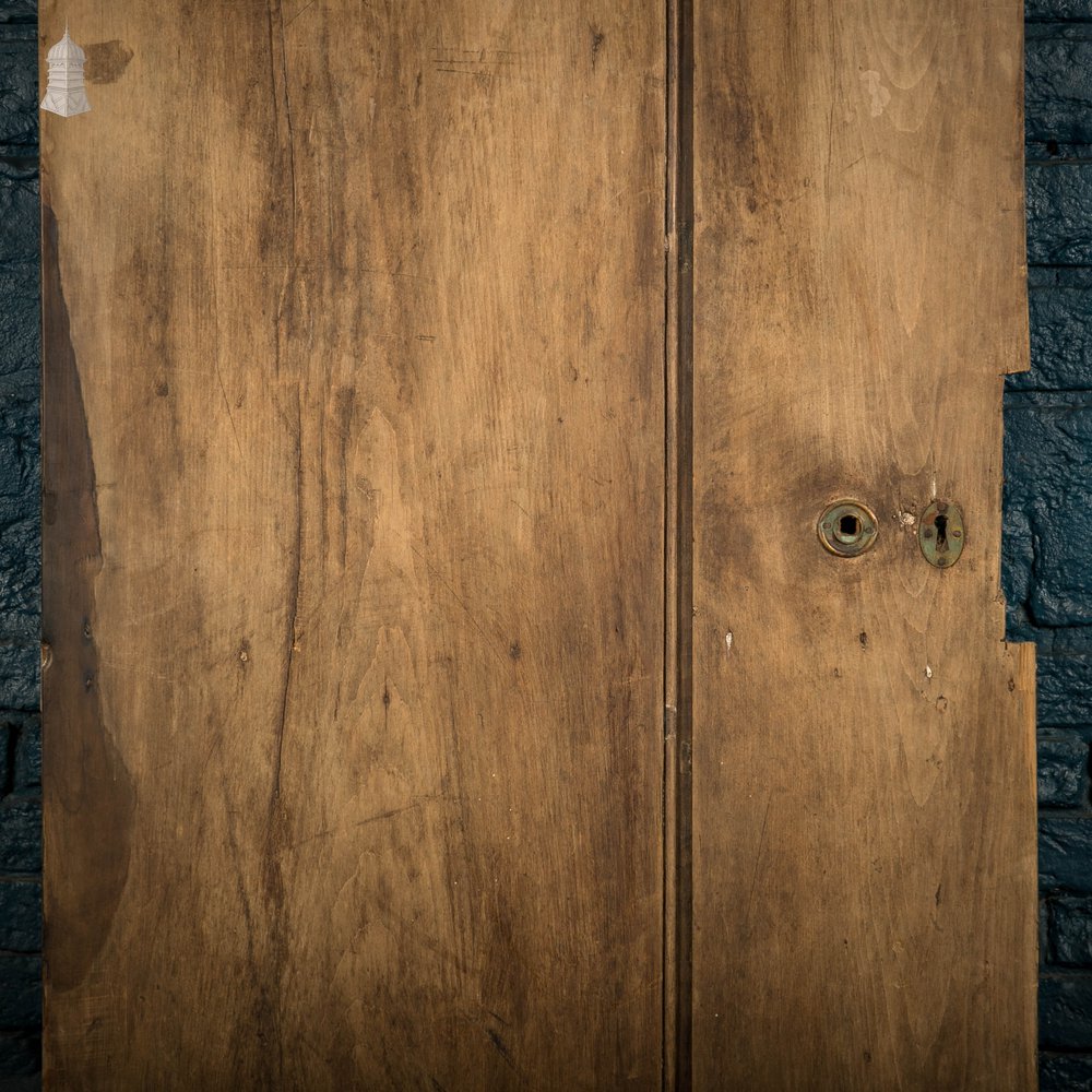 Plank and Ledge Door, 17th C Two Plank Pine Cottage Door