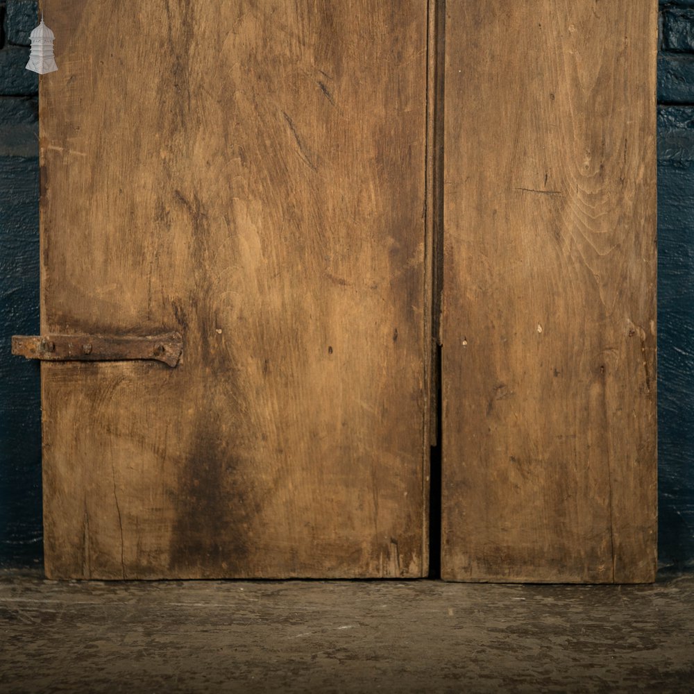 Plank and Ledge Door, 17th C Two Plank Pine Cottage Door