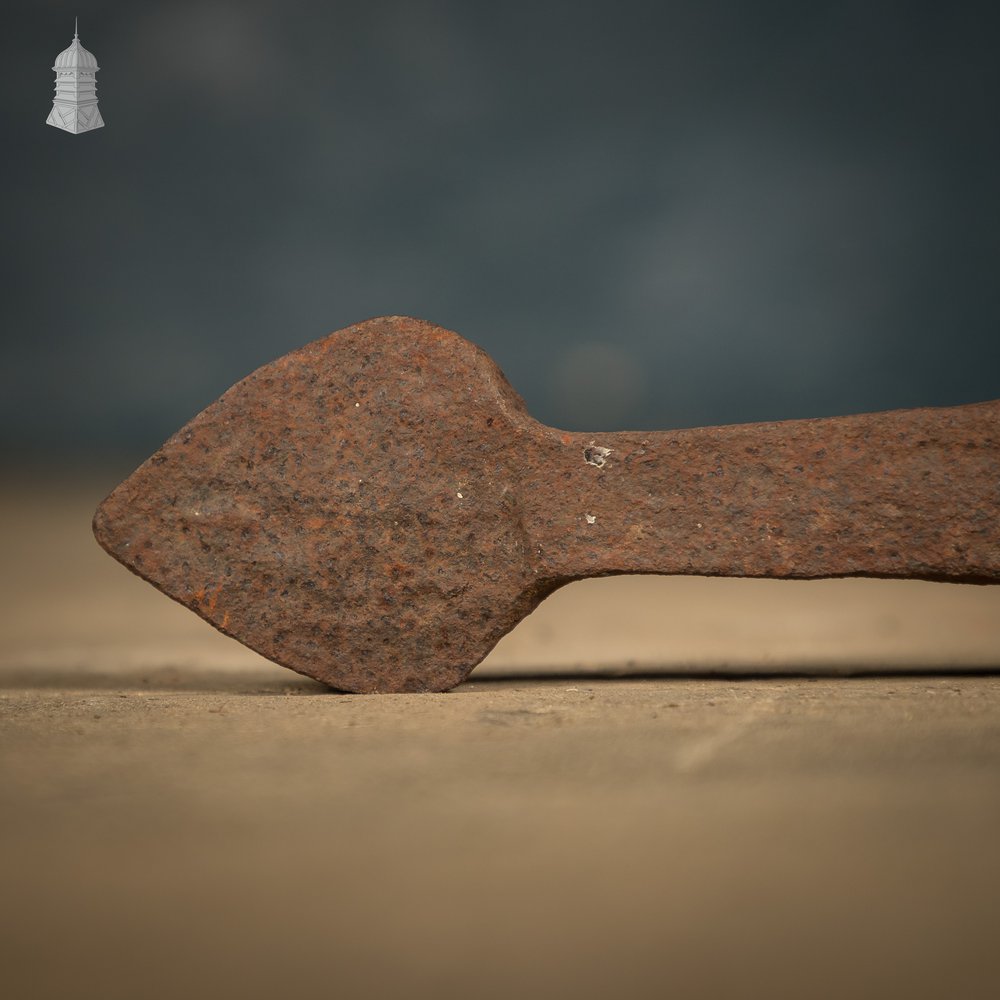 Spear Head Wall Tie, Reclaimed Wrought Iron Wall Anchor, Wall Plate