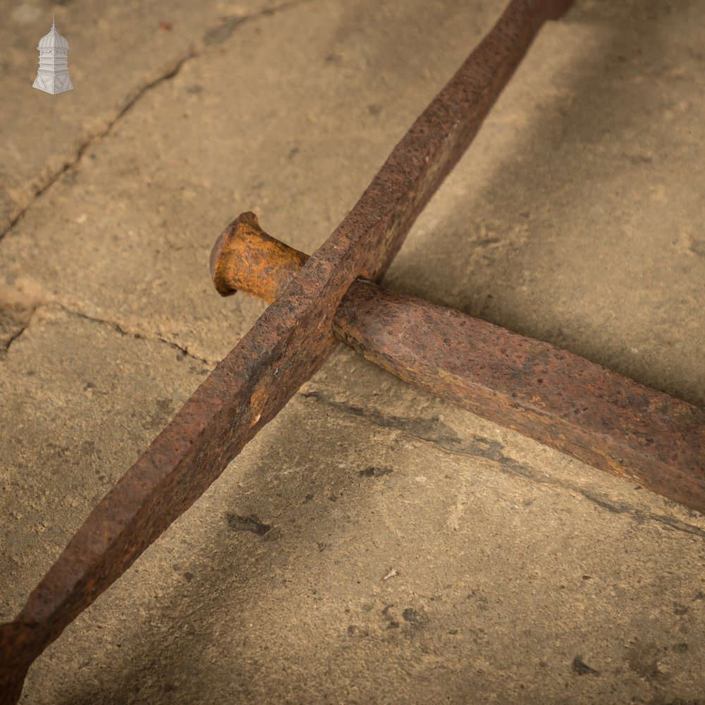 Spear Head Wall Tie, Reclaimed Wrought Iron Wall Anchor, Wall Plate