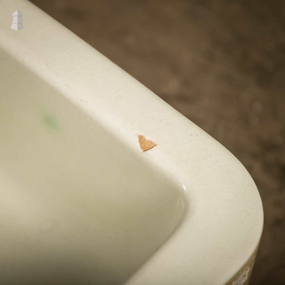 Cane and White Trough Sink, Double Return Shallow Belfast Butler Sink