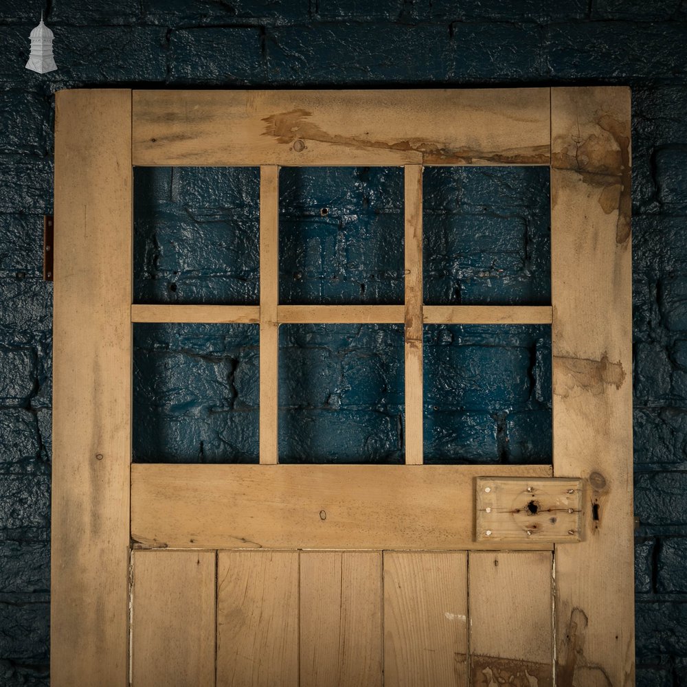 Glazed Pine Door, Edwardian Framed Plank