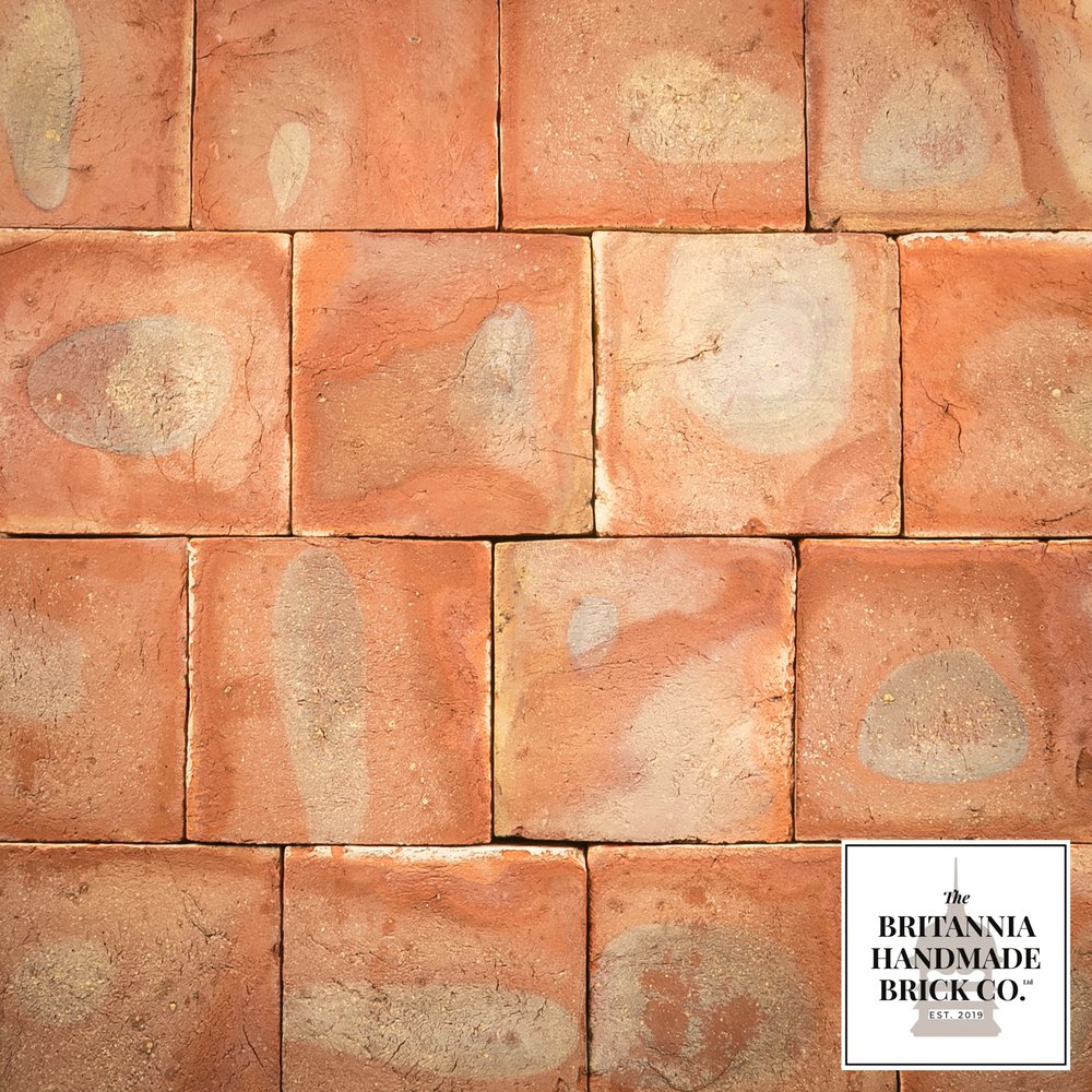 9” Handmade Red Floor Tile with Kiln-fired Tonal Variation - Batch of 12 Square Metres