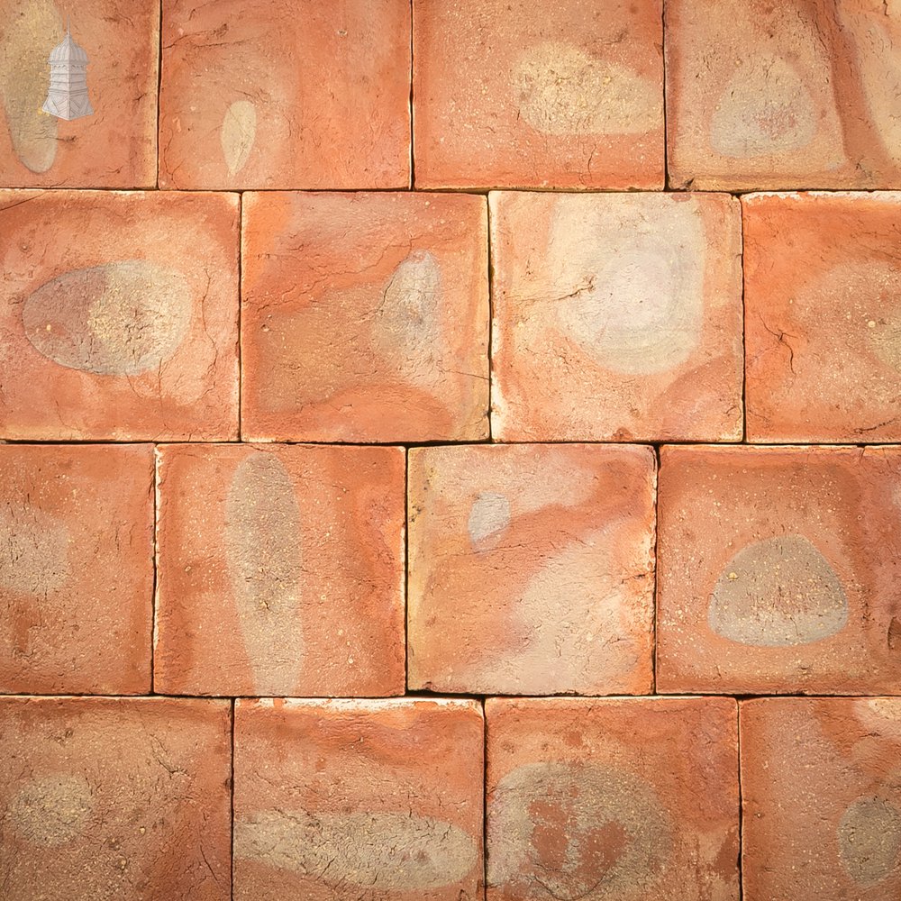 9” Handmade Red Floor Tile with Kiln-fired Tonal Variation - Batch of 12 Square Metres