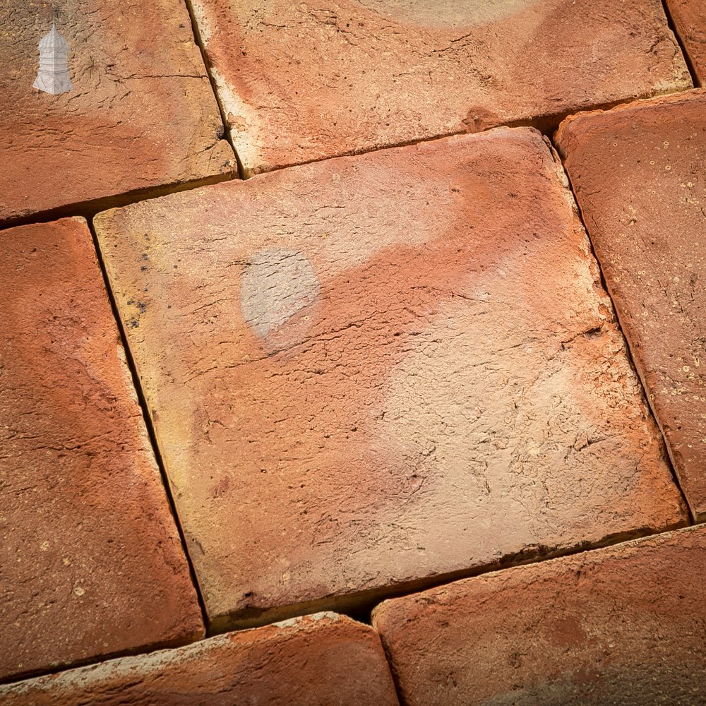 9” Handmade Red Floor Tile with Kiln-fired Tonal Variation - Batch of 12 Square Metres