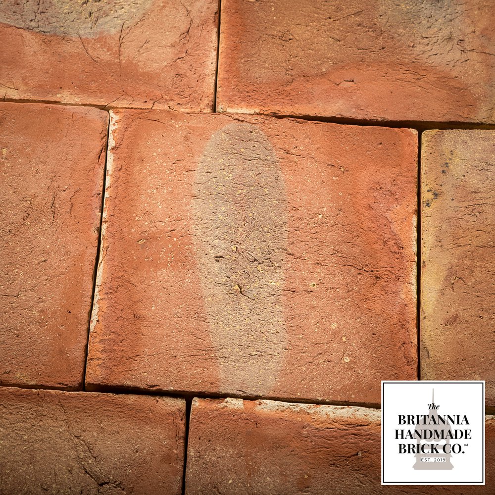 9” Handmade Red Floor Tile with Kiln-fired Tonal Variation - Batch of 12 Square Metres