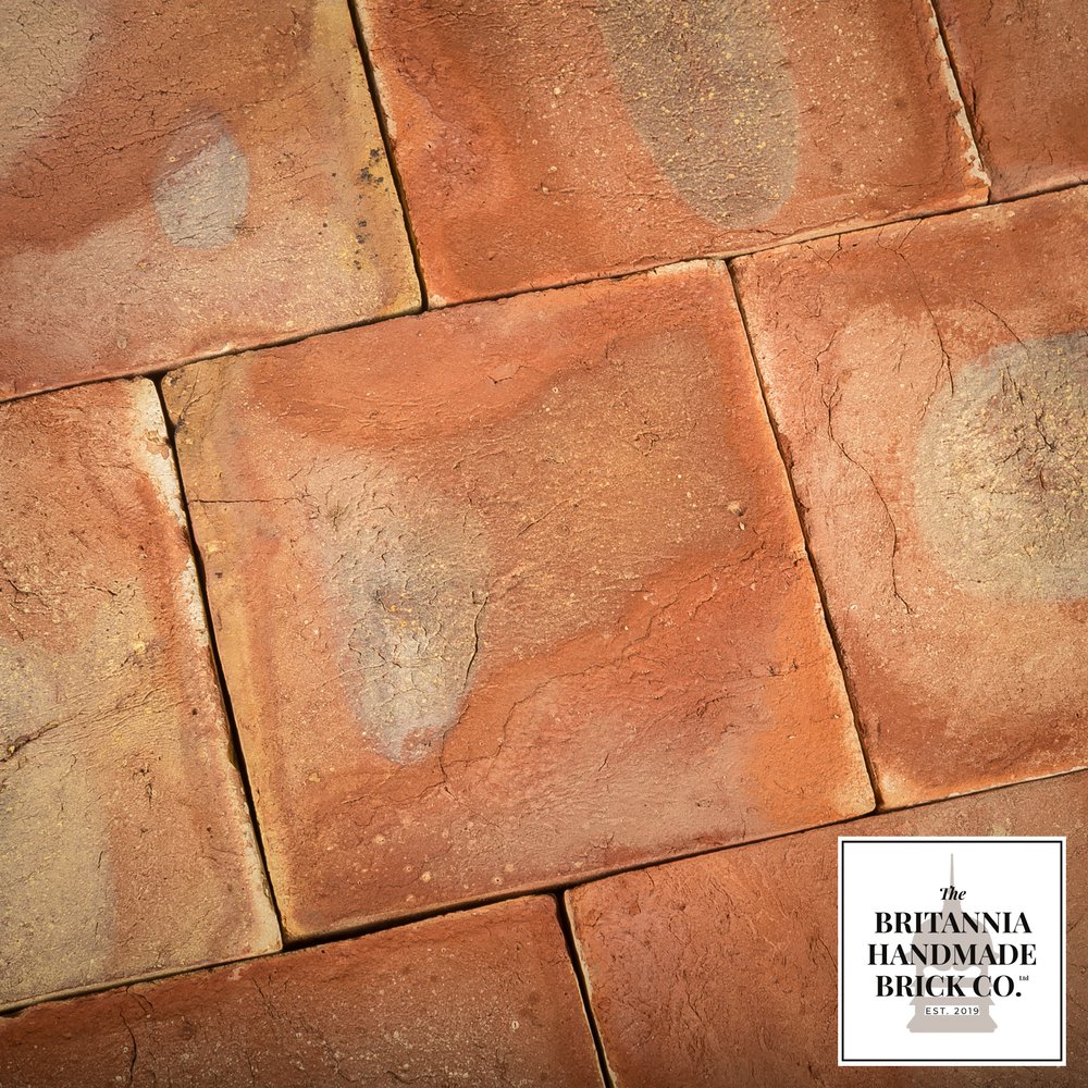 9” Handmade Red Floor Tile with Kiln-fired Tonal Variation - Batch of 12 Square Metres