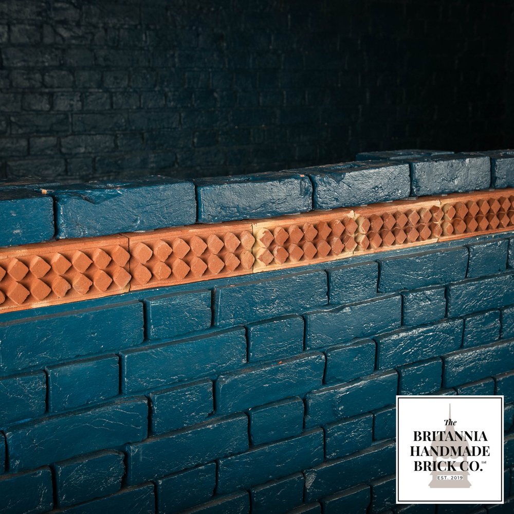 Diamond Border String, Decorative 3 1/4" Handmade Red Brick