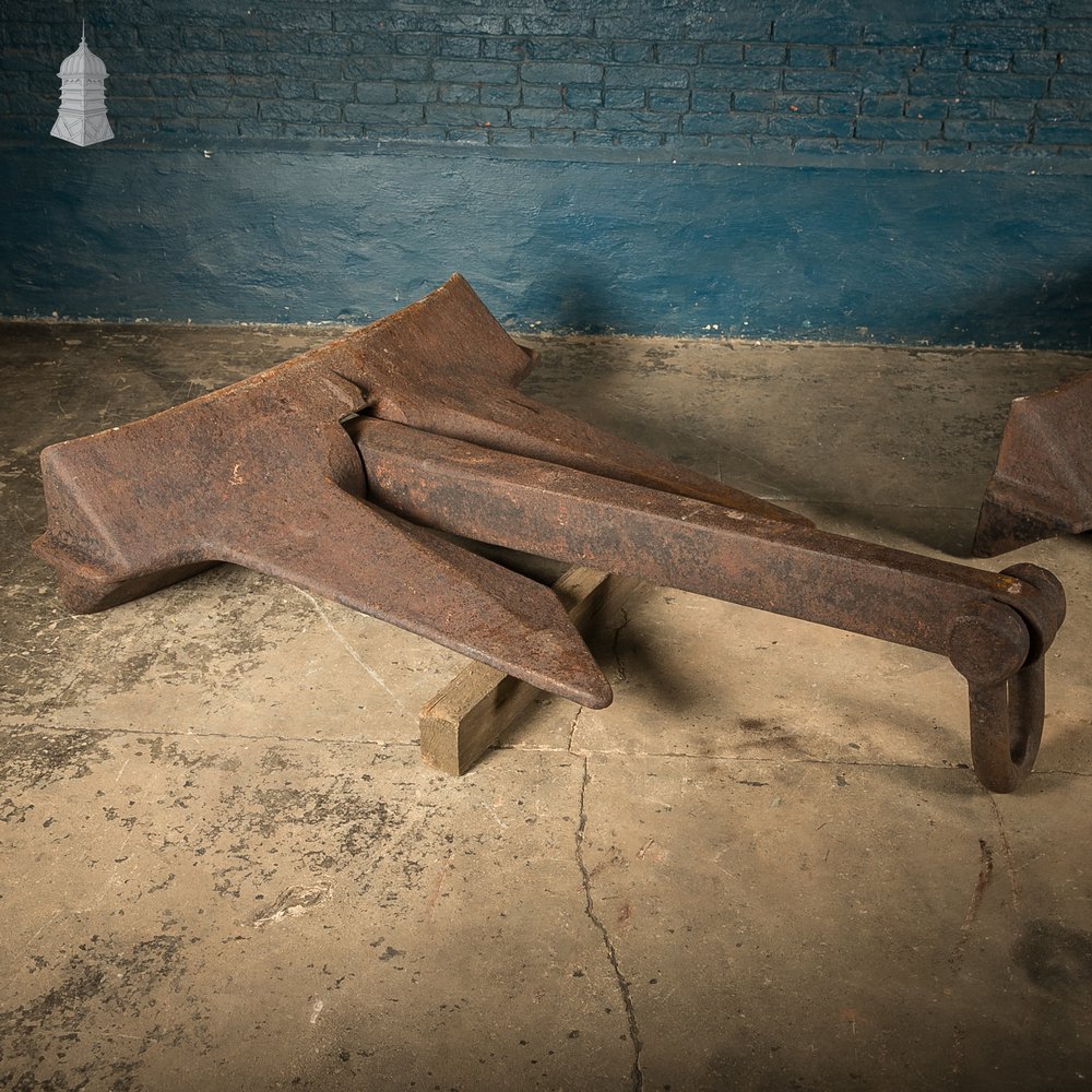 Pair of Salvaged AC-14 Stockless Anchors, 700kg Cast Iron