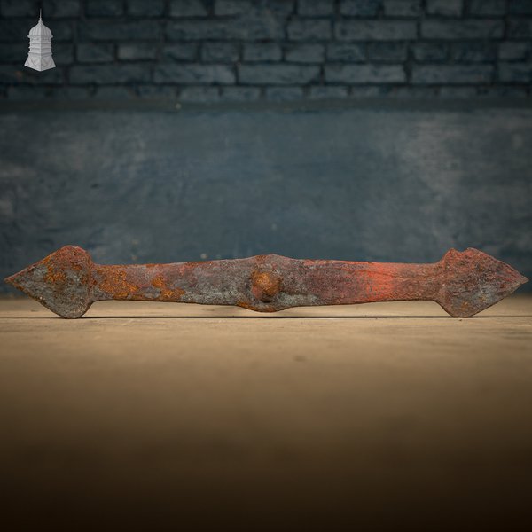 Spear Head Wall Tie, Reclaimed Wrought Iron Wall Anchor, Wall Plate