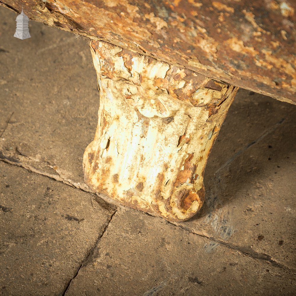Roll Top Bath, Distressed Cast Iron with Original Taps