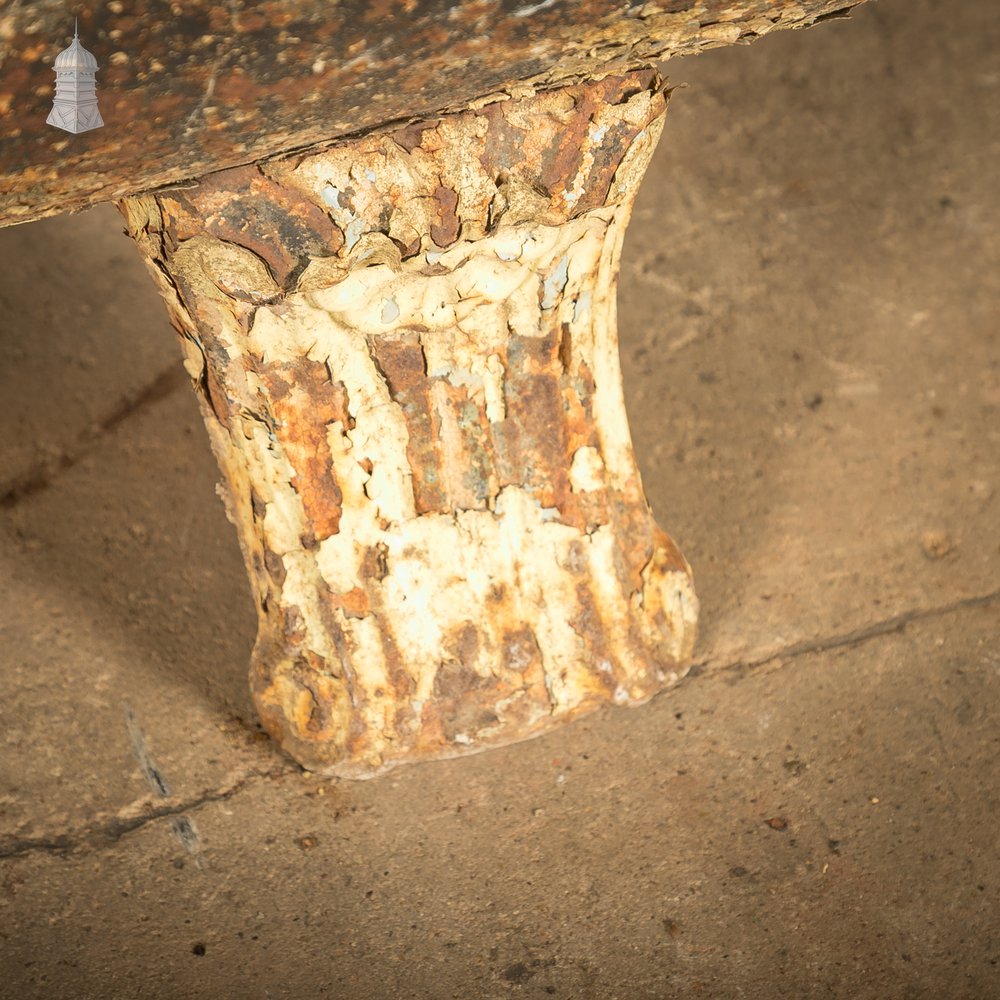 Roll Top Bath, Distressed Cast Iron with Original Taps