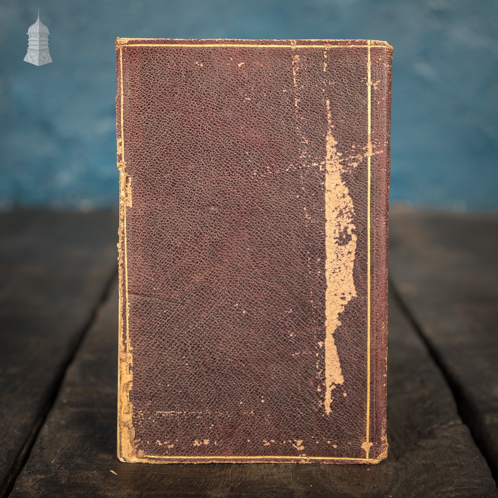 Small 19th C Red Leather-Bound Journal Documenting a Hunting Trip to India with Hand Drawn Sketches