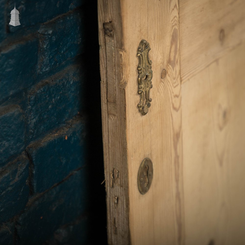 Pine Paneled Door, 4 Panel Victorian Cupboard Door