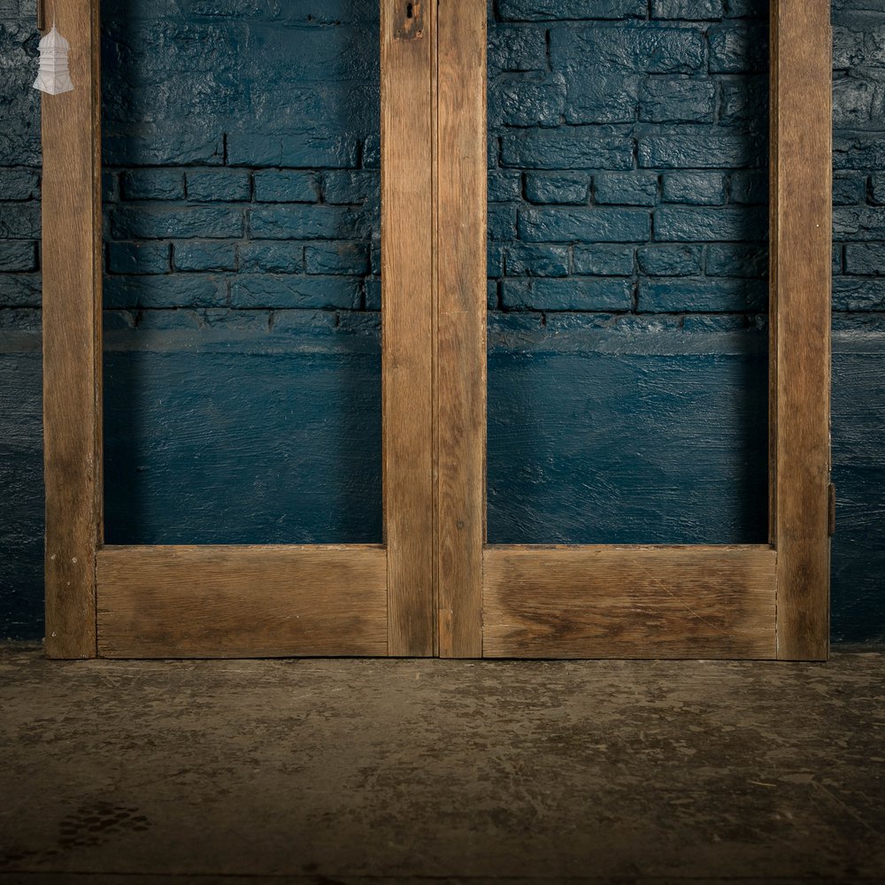 Glazed Oak Doors, Pair