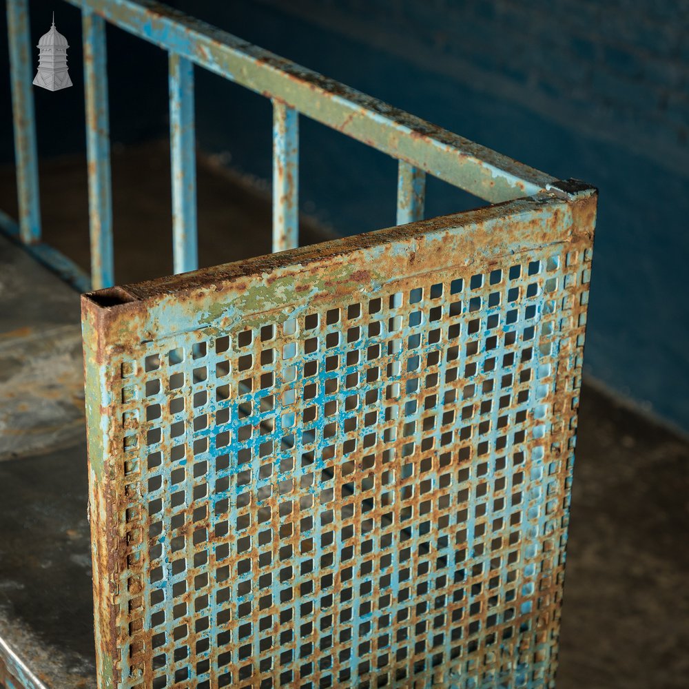 Blue Painted and Stainless Steel Industrial Workshop Wheeled Trolley