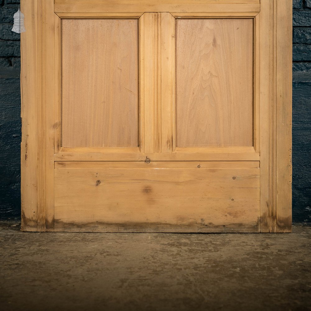 Glazed Pine Door, 5 Panel 19th C with Textured ‘Autumn Leaf’ Style Glazing