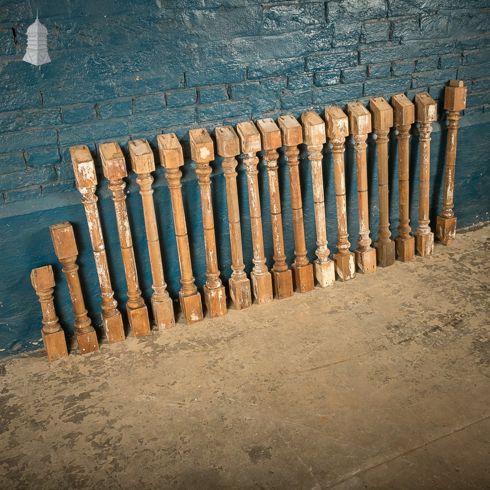 Pine Staircase Spindles, Batch of 16