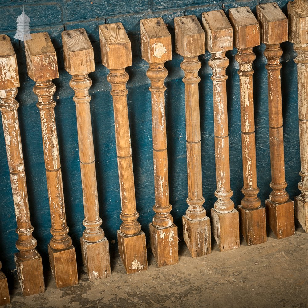 Pine Staircase Spindles, Batch of 16