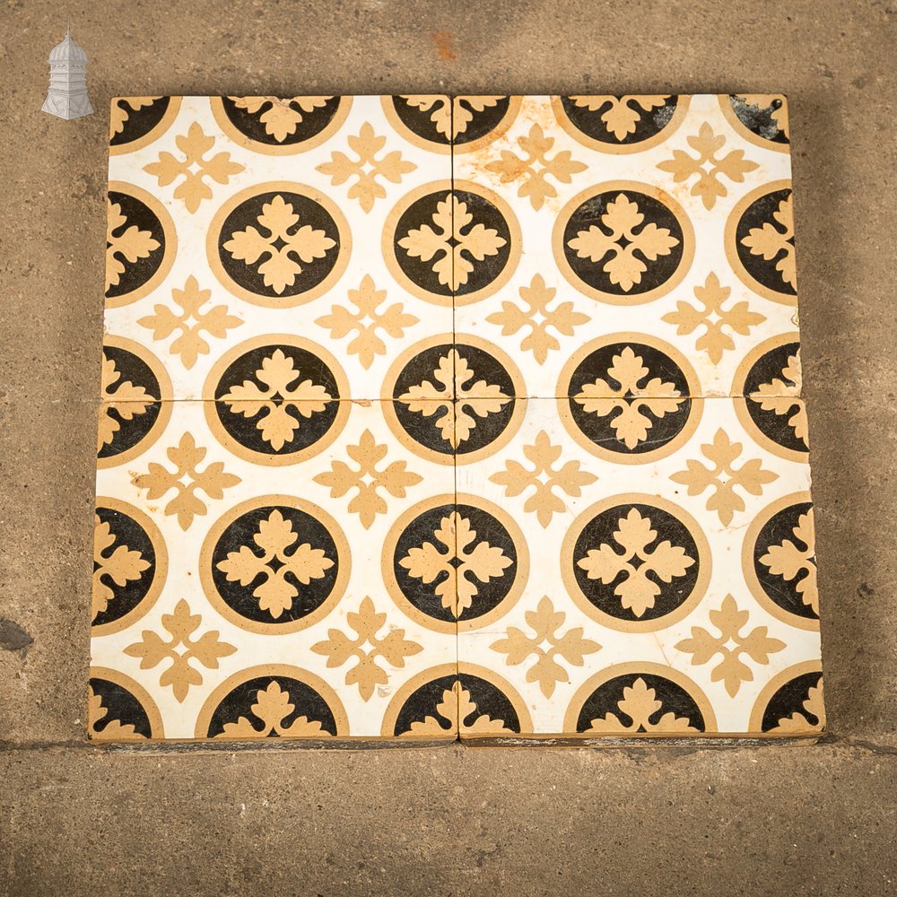 Minton & Co Encaustic Tiles, Batch of 4 Victorian Tiles