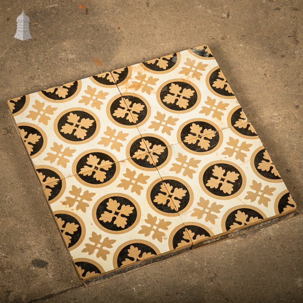 Minton & Co Encaustic Tiles, Batch of 4 Victorian Tiles