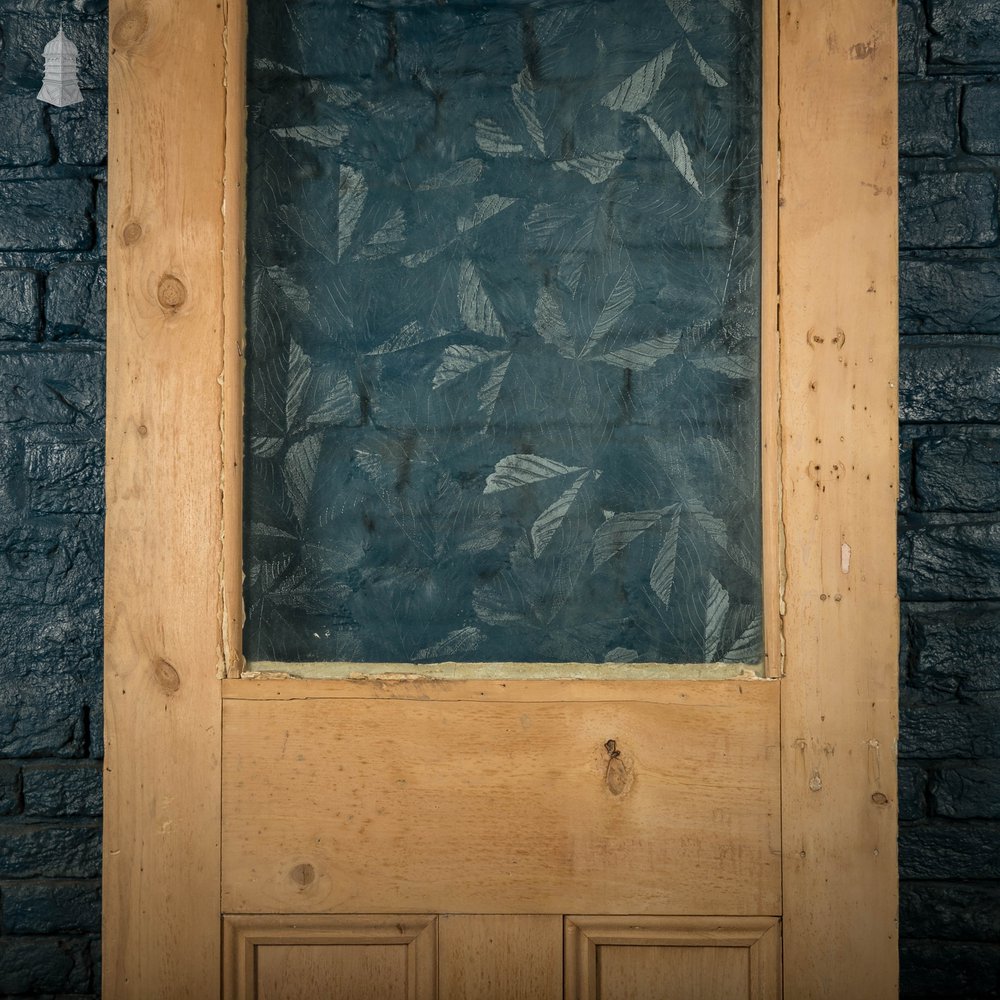 Victorian Glazed Door, 3 Panel Pine with ‘Sycamore’ Style Textured Glazing