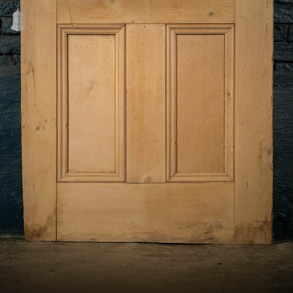 Victorian Glazed Door, 3 Panel Pine with ‘Sycamore’ Style Textured Glazing