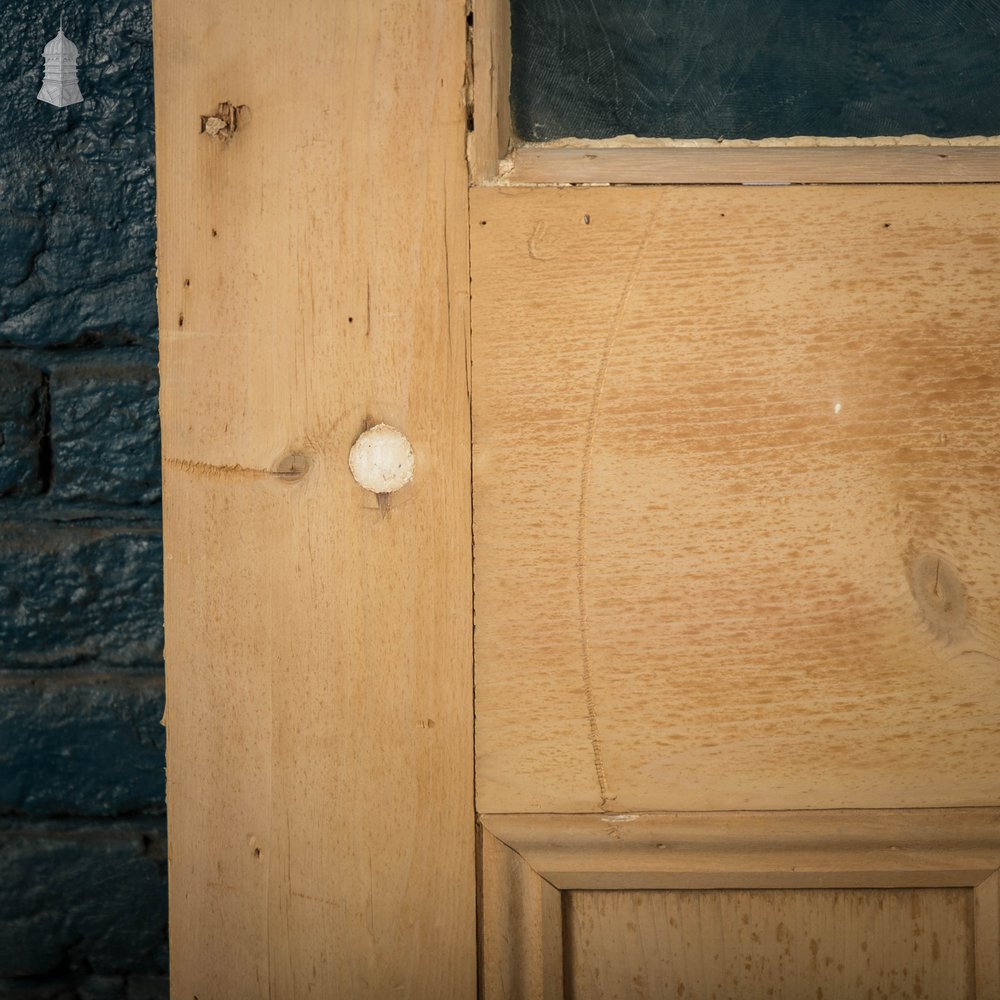 Victorian Glazed Door, 3 Panel Pine with ‘Sycamore’ Style Textured Glazing