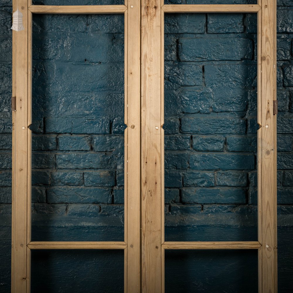 Victorian Window Shutters, With Horizontal Glazing Bars, Pine Pair