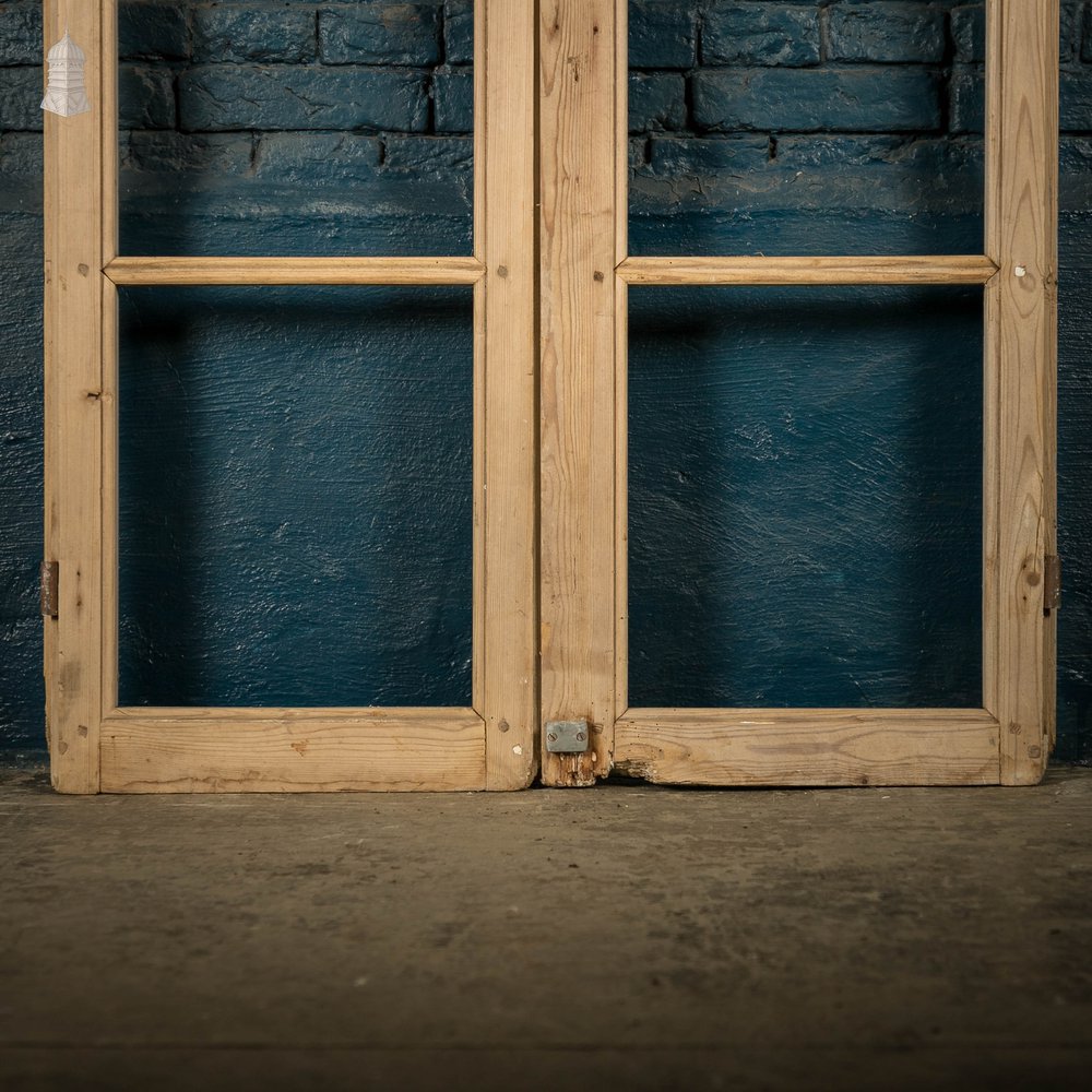 Victorian Window Shutters, With Horizontal Glazing Bars, Pine Pair