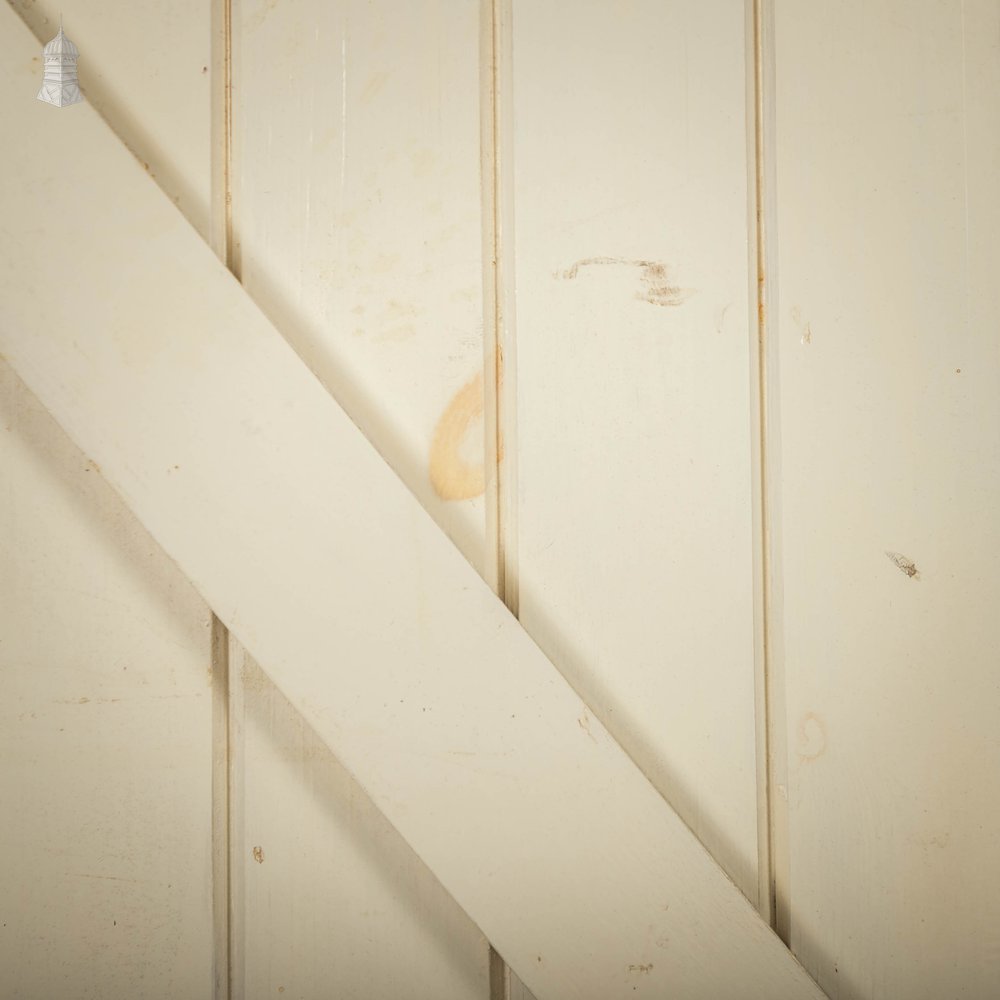 Plank Ledged and Braced Door, White Painted Tongue and Groove Cupboard Door