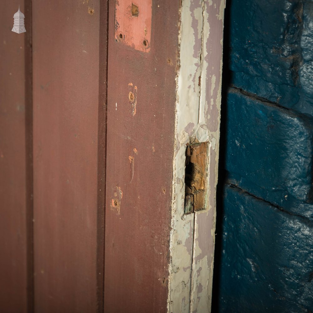 Plank & Ledge Door, Red Painted Pine