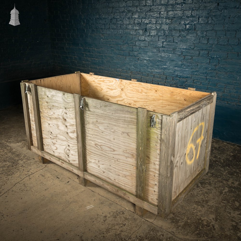 Military Shipping Crates, Pair of Wooden Aircraft Part Shipping Boxes Reclaimed from a Norfolk RAF Base